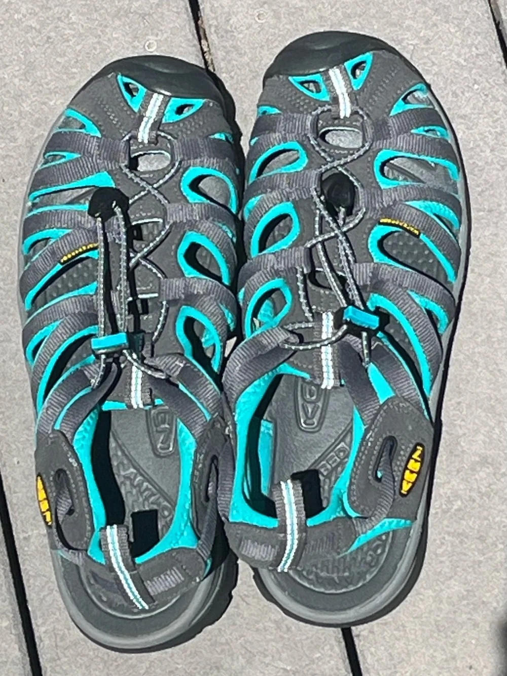 KEEN Whisper Waterproof Sport Sandals Gray Teal Womens 9.5 - Picture 1 of 8